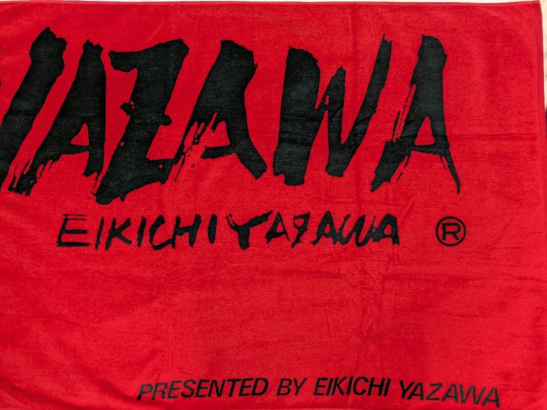 矢沢永吉　スペシャルビーチタオル　フデ　レッド　ブラック