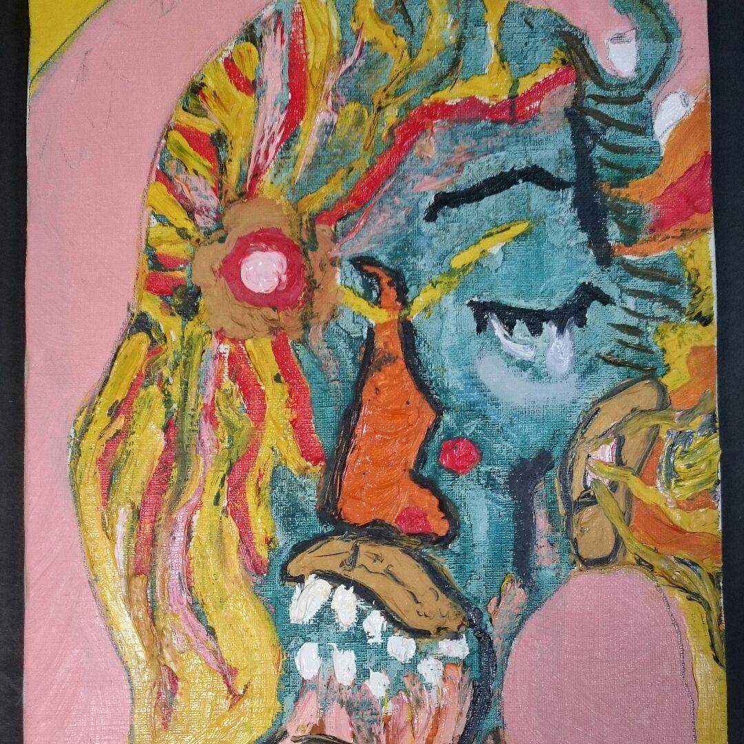 西谷拓磨 「hang over」現代ポップアーティスト 油彩 絵画 本物保証