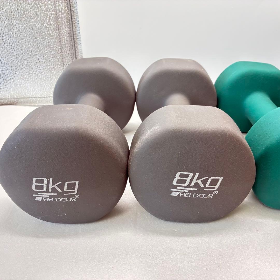 FIELDOOR 8kg 6kg ダンベル 2個セット