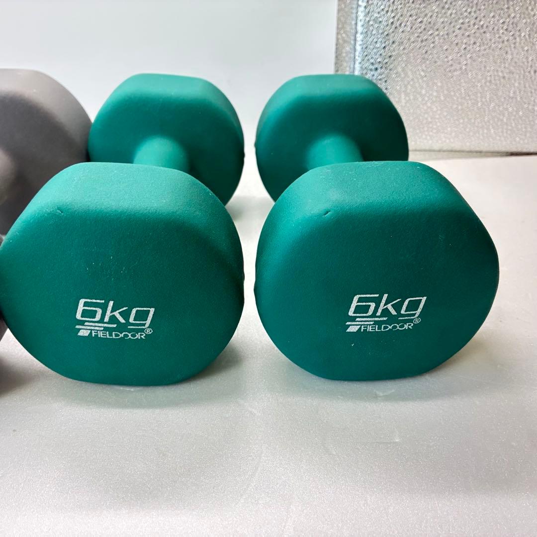 FIELDOOR 8kg 6kg ダンベル 2個セット