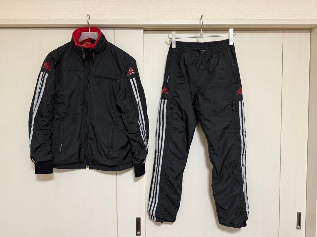 adidasウインドブレーカージャケット パンツ セット Mサイズ ブラック