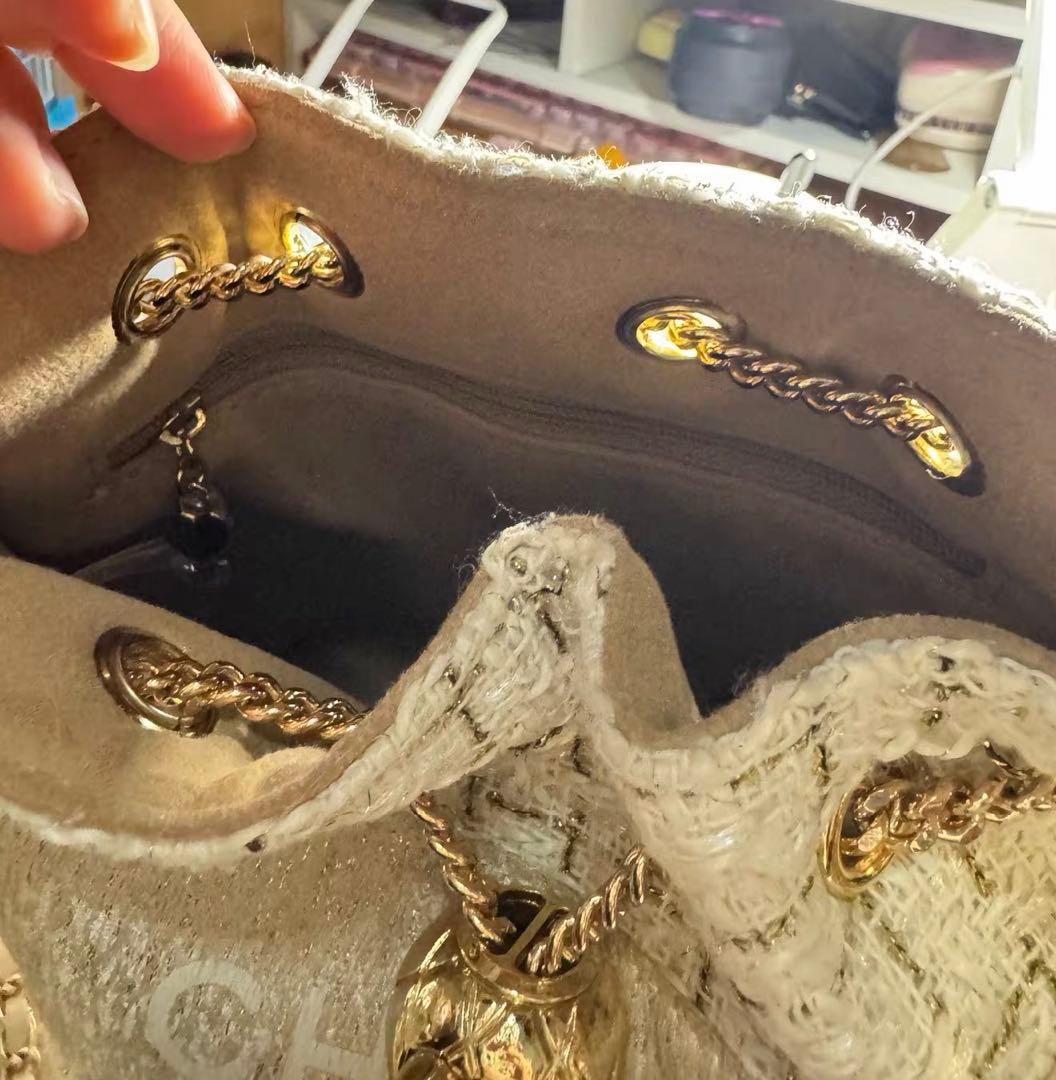 希少　レア　非売品 CHANEL ノベルティ ネイビー ツイード バケットバッグ