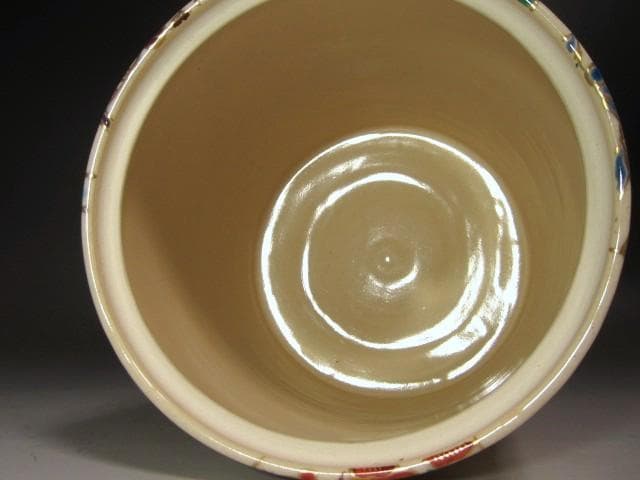 ☆　永楽善五郎　仁清写扇流水指　表千家　十三代　即中斎の花押☆y549