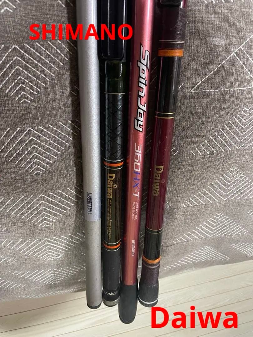 ダイワ　シマノ　ロッド　4本セット　送料込み　　　　磯風　強弓　spin joy