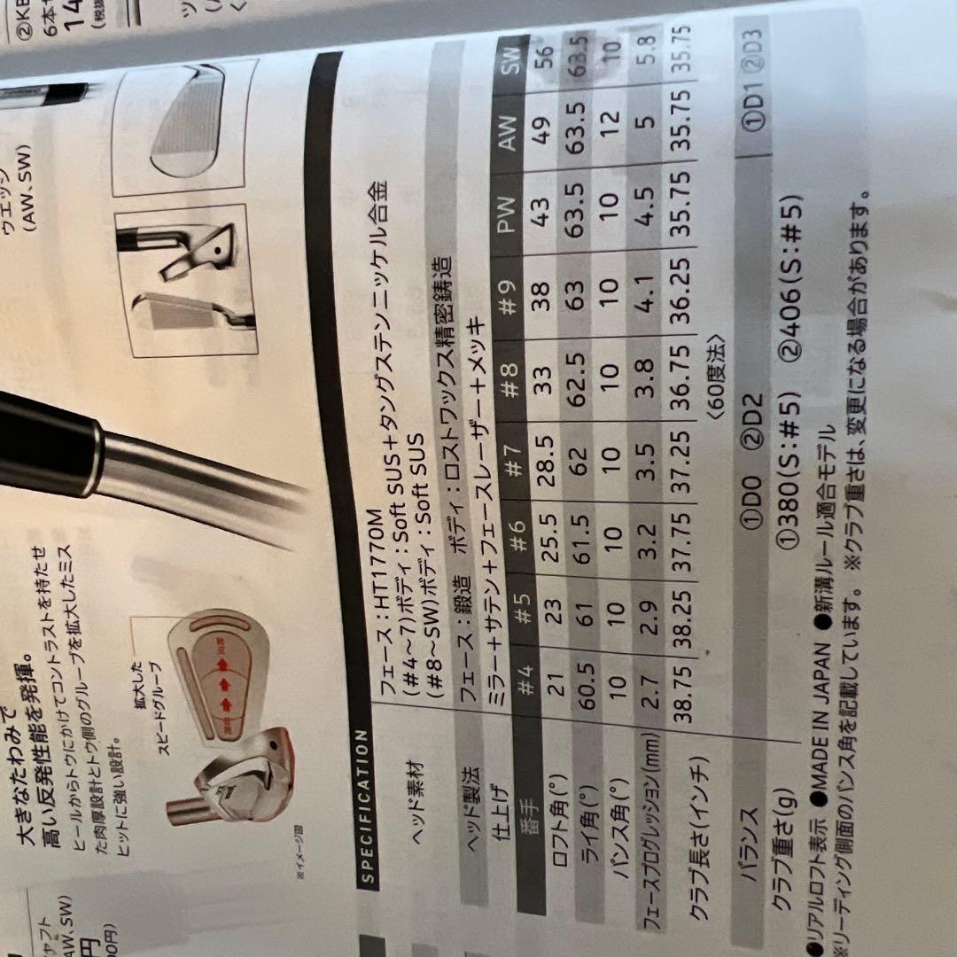 Srixon Zelos7 ZXi4アイアン 6本セット　6番〜A