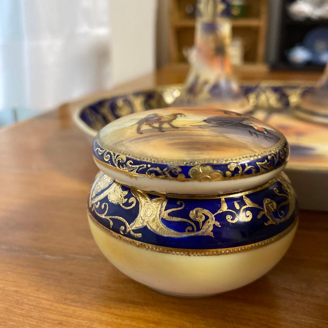 希少　銘品オールドノリタケ　マリオンキャメル　ドレッシングテーブルセット　難あり