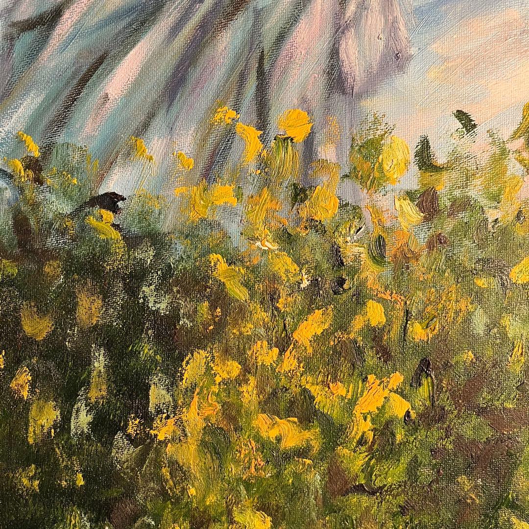 手書き油絵 クロード・モネ 日傘をさす人 額付 絵画 インテリア 油彩画