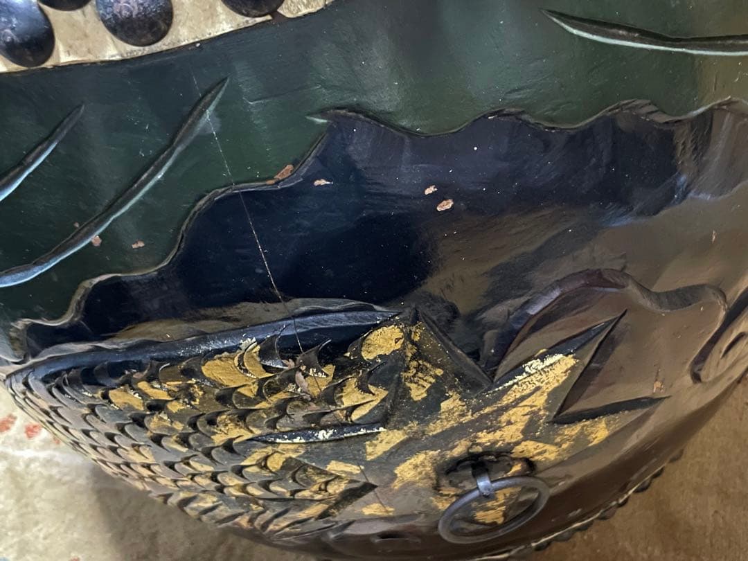 太鼓　和太鼓　アンティーク　木彫り　龍彫り　オブジェ　古道具　アンティーク　民藝