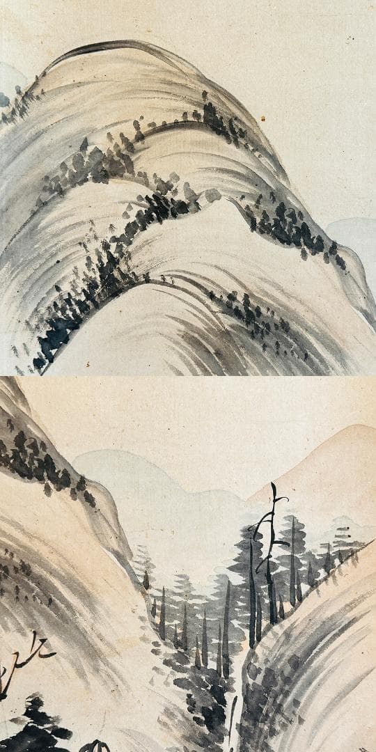 岸派 中西耕石筆 秋景山水  南画家 福岡の人 画寸縦131cm✖️横43cm