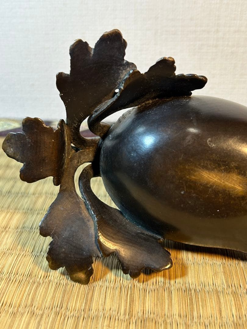 銅製置物　 鼠　大根　小槌 《鼠大根食う→恵比寿・大黒》