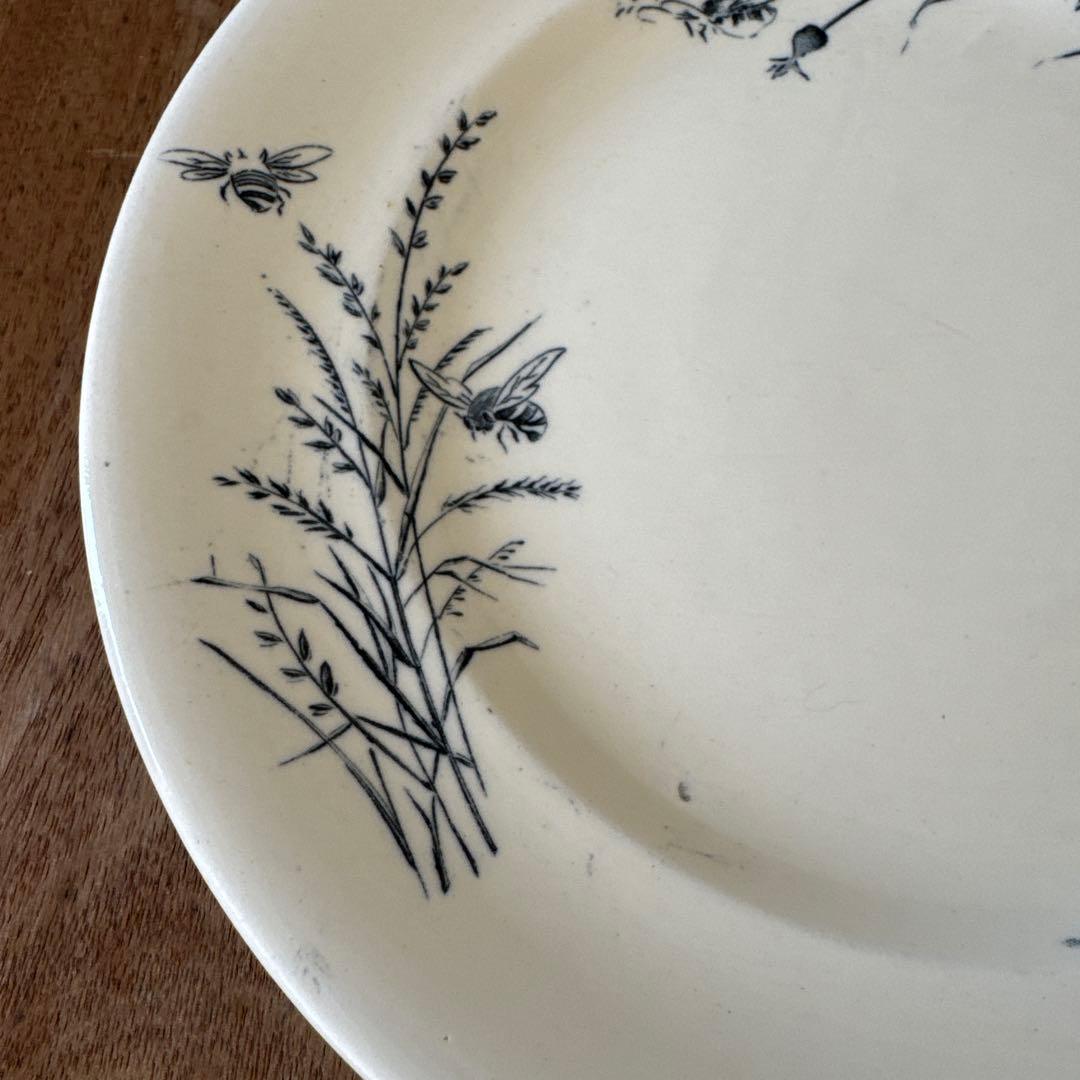 フランス アンティーク 蜂とお花のディナープレート①