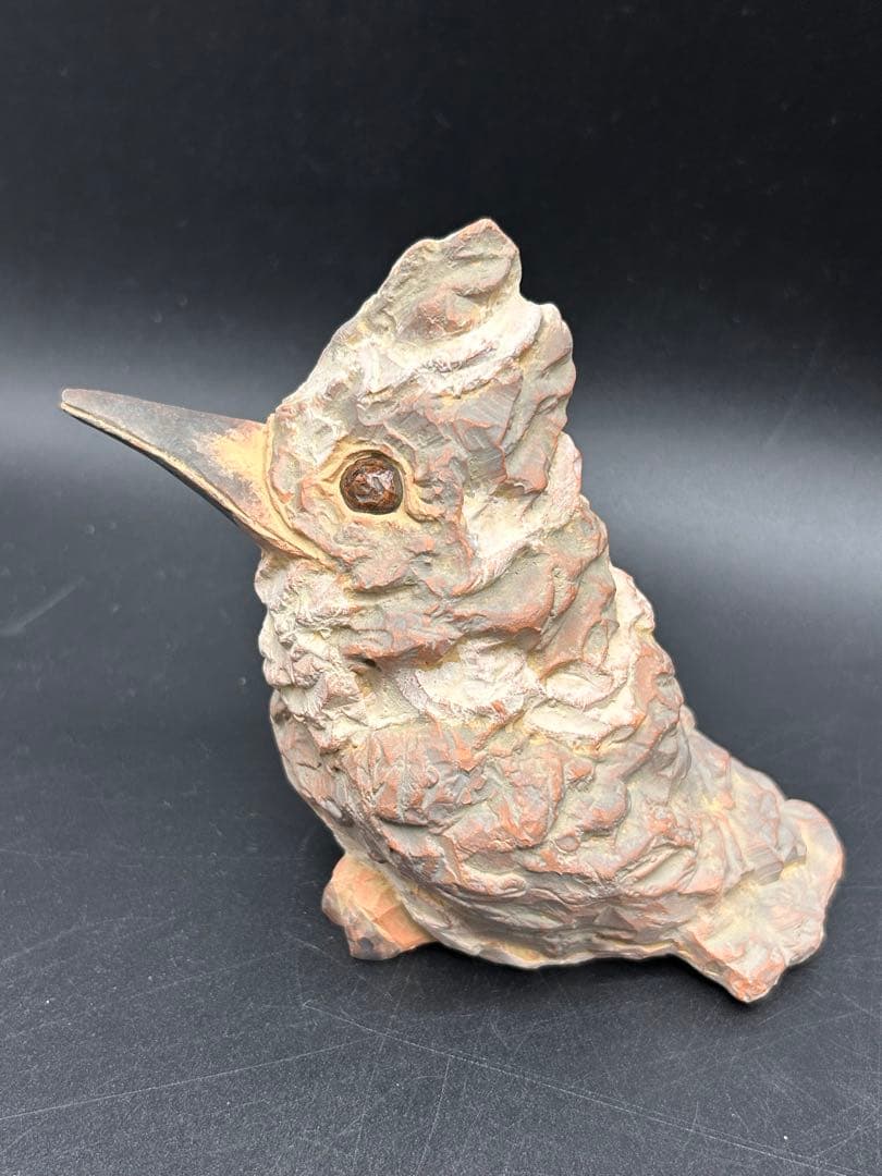 【希少品】テラコッタ彫刻家 山下英二 鳥　置物　2体セット