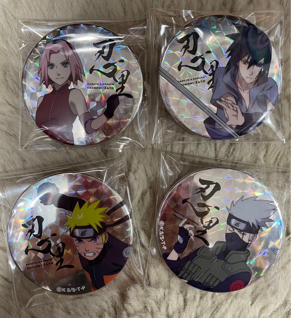 NARUTO 忍里　ホログラム　缶バッジ　第七班　ナルト・サスケ・サクラ・カカシ