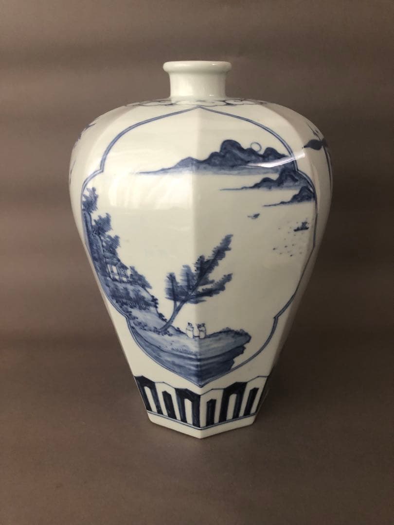 朝鮮陶器　染付青花雲堂手　壺