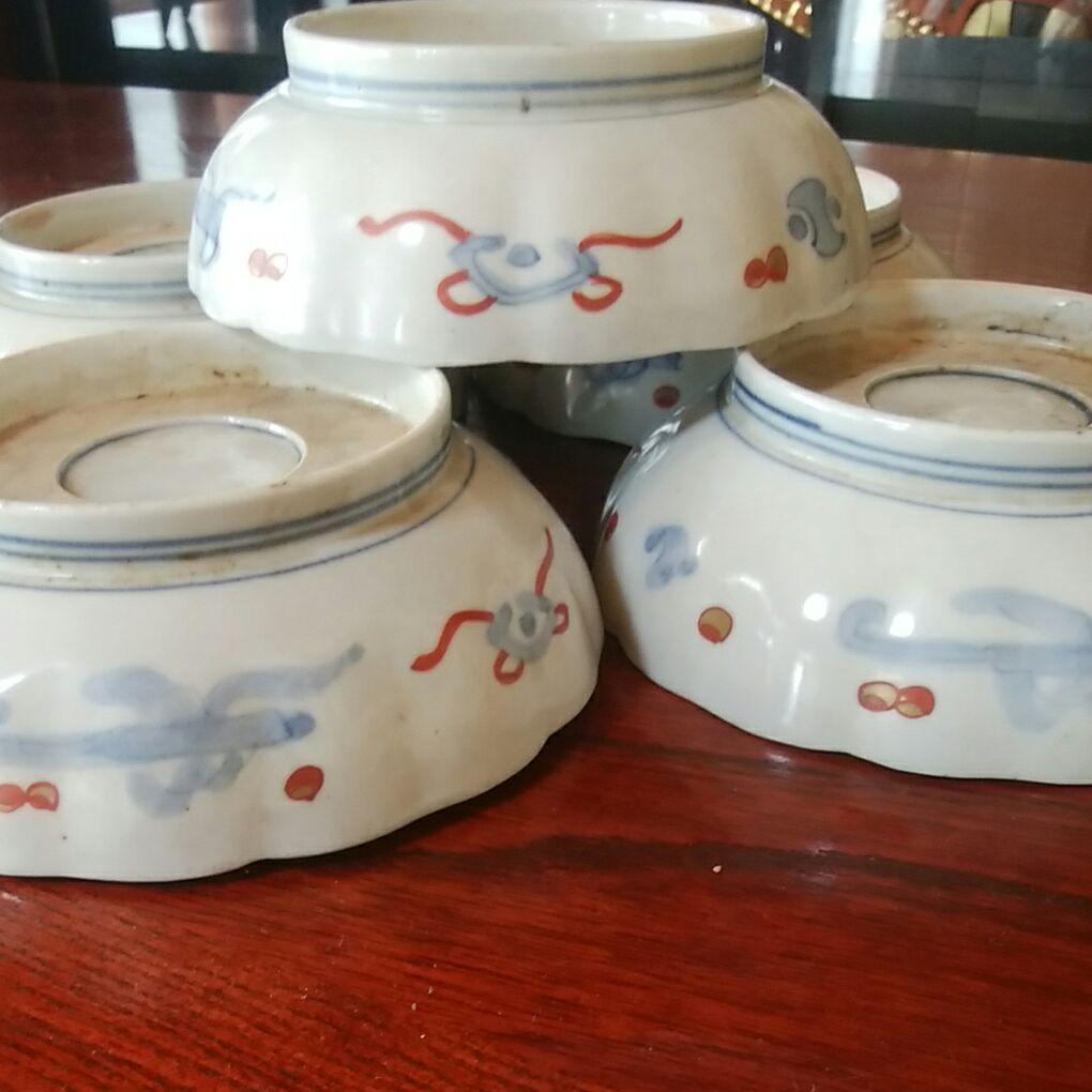 151  古伊万里　金襴染錦　色絵　5客