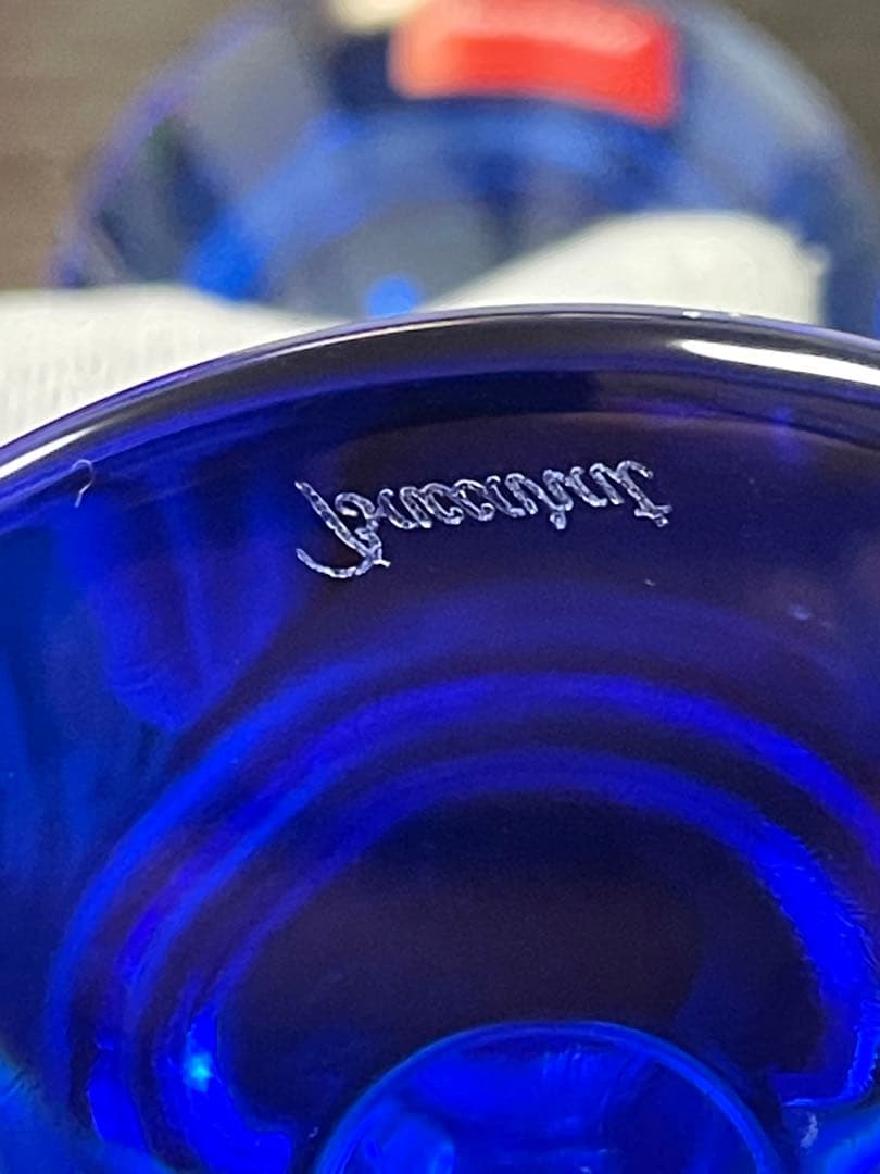 Baccaratベガ　クリスタルキャンドルホルダー　ブルー