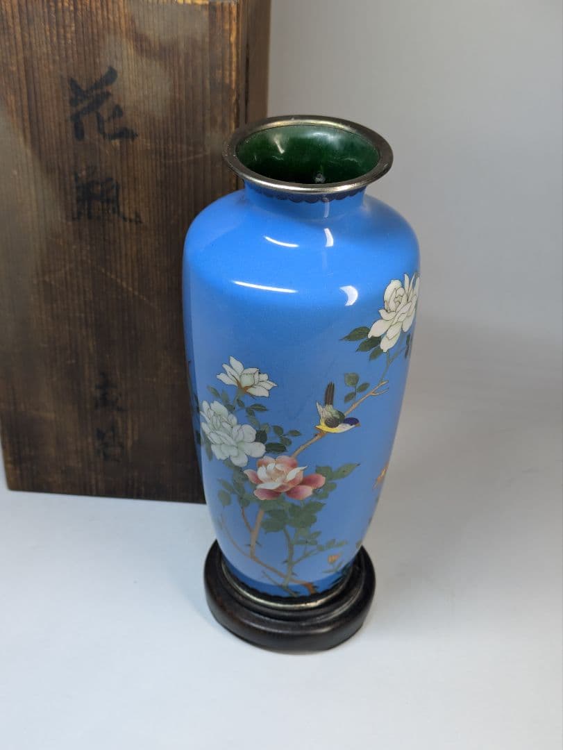 myday公式アカウント様　七宝花瓶　尾張七宝　花鳥　壺　骨董　七宝細工　古玩