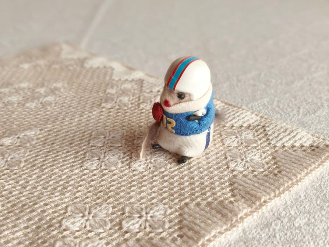 * vintage figure ❀ふんわり可愛い ラグビー選手の ネズミくん