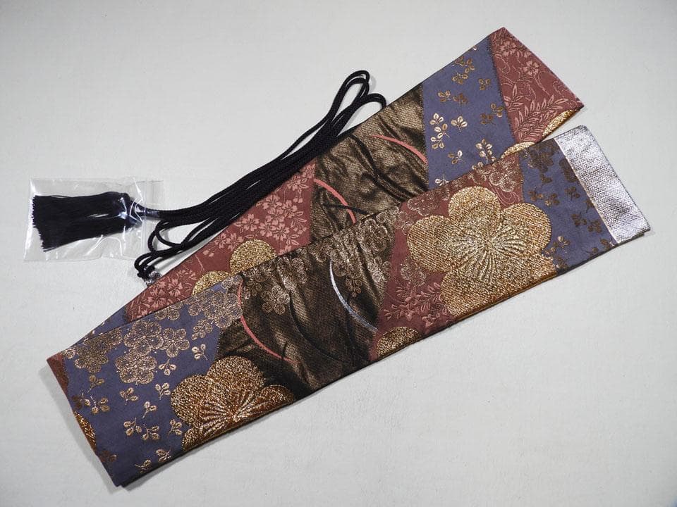 ●K55 刀 大刀 拵 刀袋 135㎝ 高級 未使用 時代本帯 房紐 紫彩金梅花