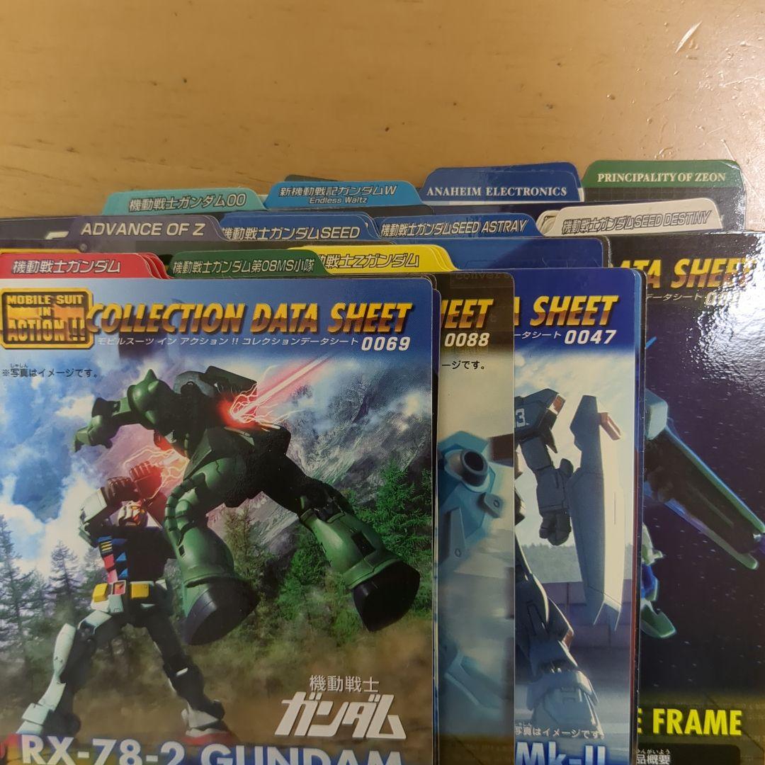 モビルスーツインアクション　コレクションデータシート　約70枚　オマケ付