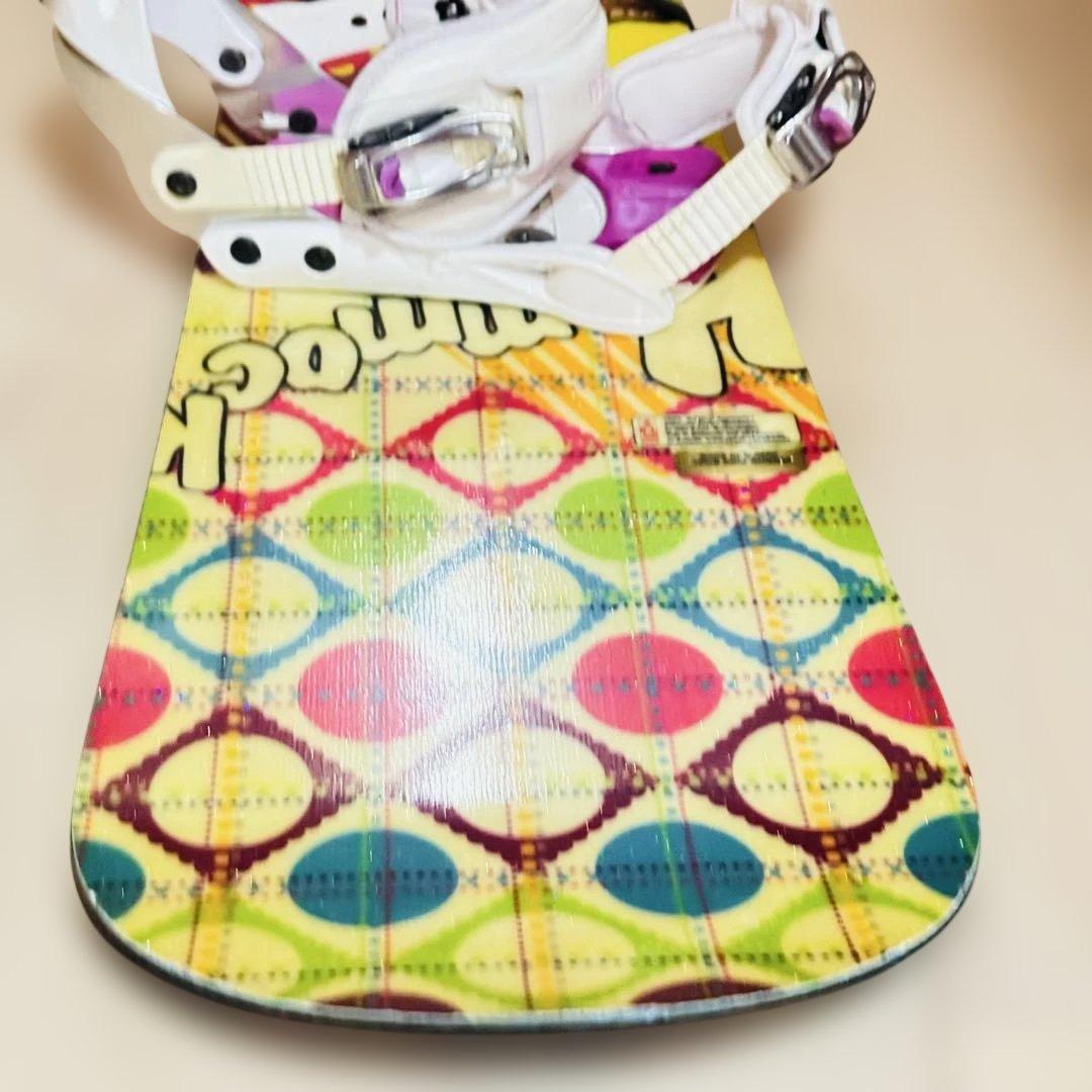 144cm ハミック スノーボード ピンク/マルチカラービンディング女性初心者