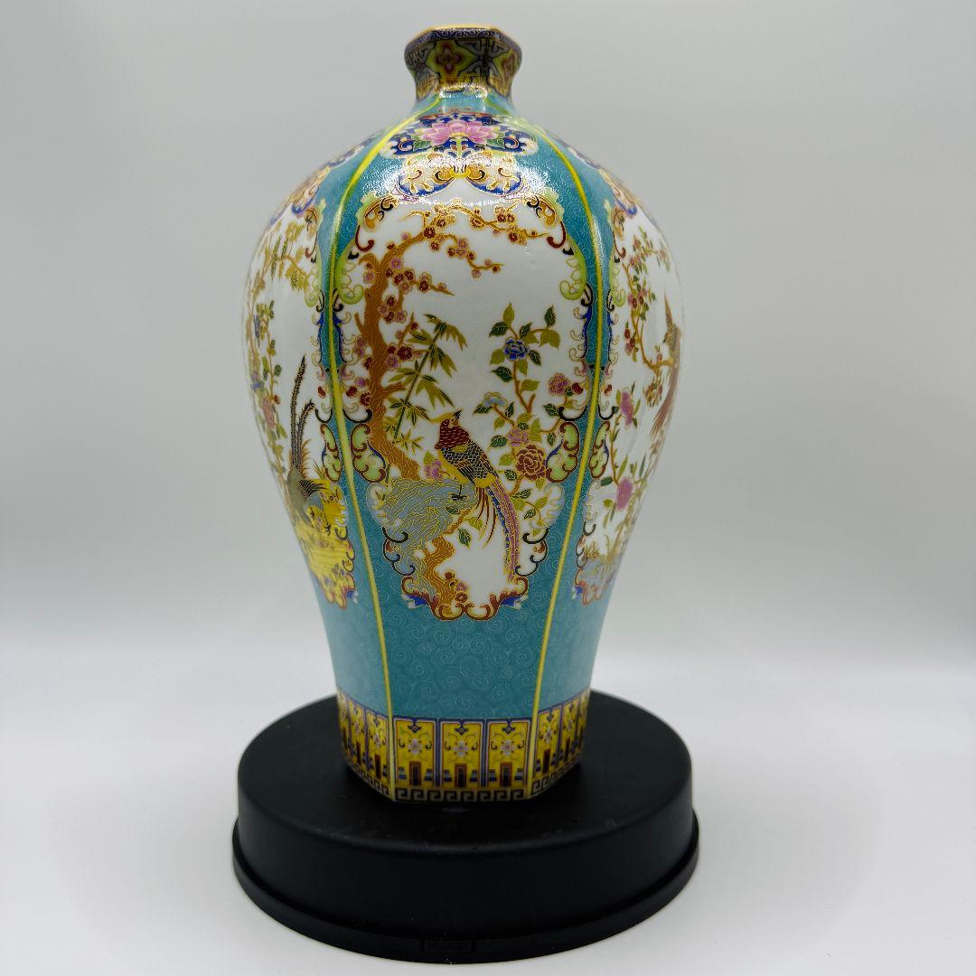 L107 六方花鳥梅瓶骨董磁器