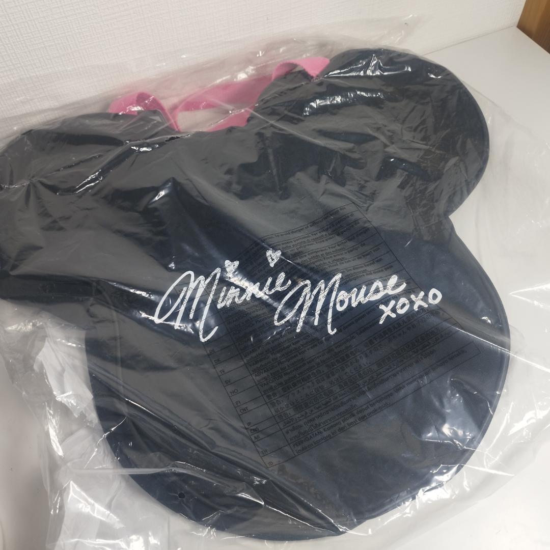 ミニーマウス ビッグフェイス トートバッグ ピンクハート 海外ディズニ IEb4