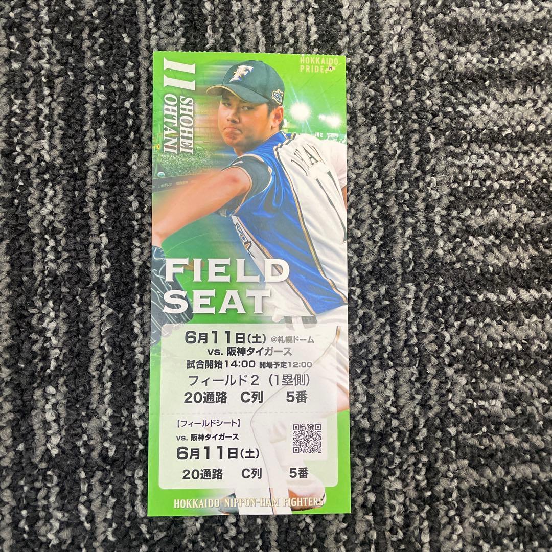 北海道日本ハムファイターズ 2016 フィールドシート使用済チケット　大谷翔平
