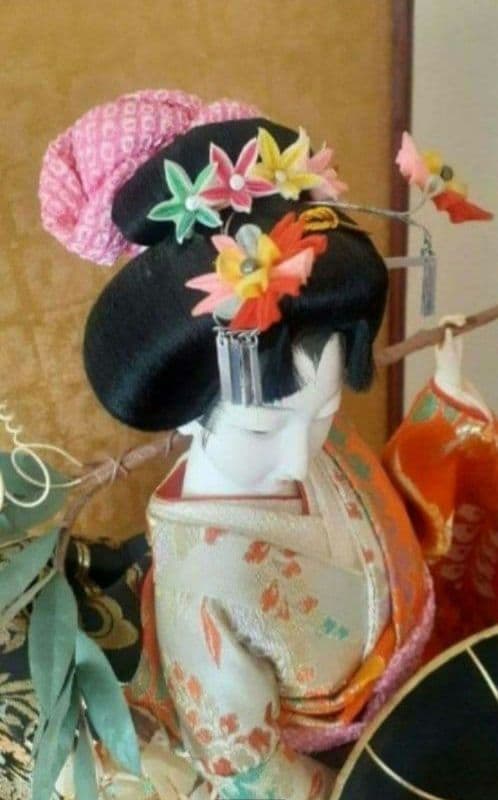 日本人形 藤娘 ガラスケース付き 昭和 アンティーク雑貨 インテリア 歌舞伎役者