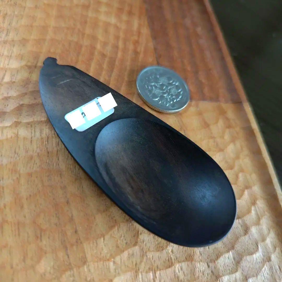 白衣観音御利益品高級銘木黒柿茶さじなすナス茄子デザイン彫刻アート工芸品匠の手仕事