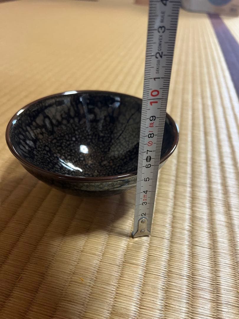 【共箱 真作】中里嘉孝 絵唐津天目茶碗 油滴釉 上作 茶陶 茶道具 抹茶碗 美品