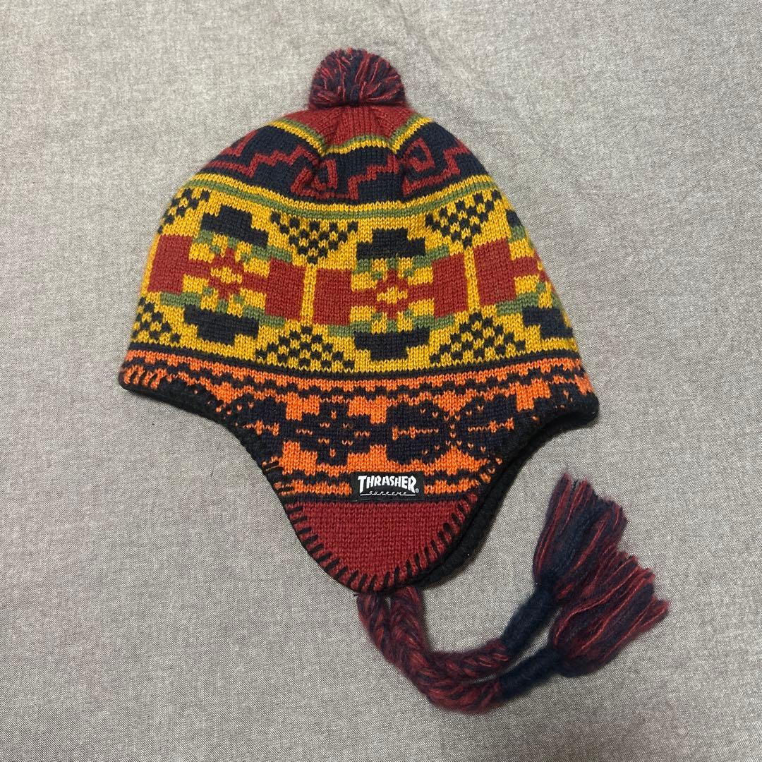 スキー・スノーボードアクセサリー Supreme x Thrasher Earflap Beanie \"Red\"
