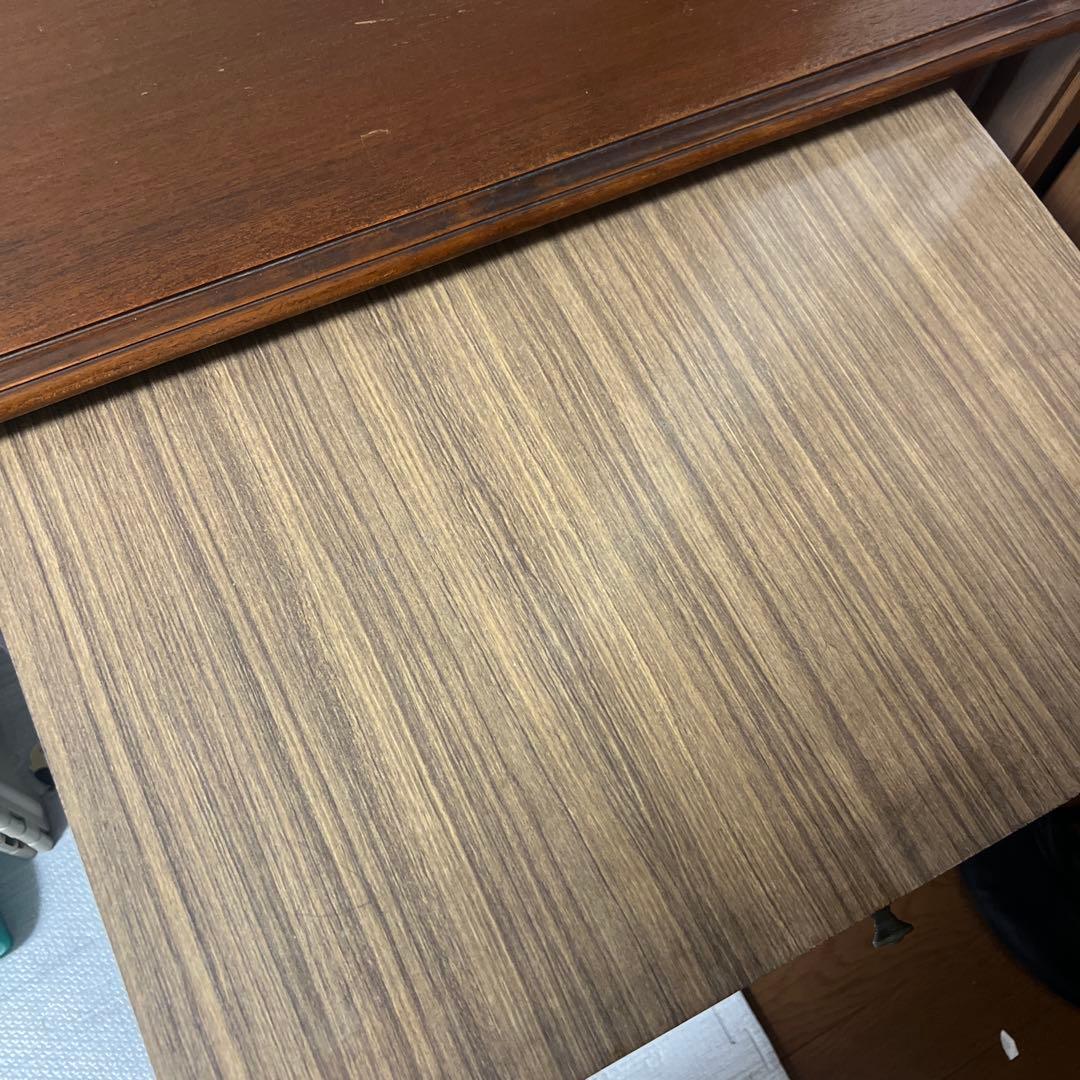 アンティーク　テーブル付き　キャビネット　棚