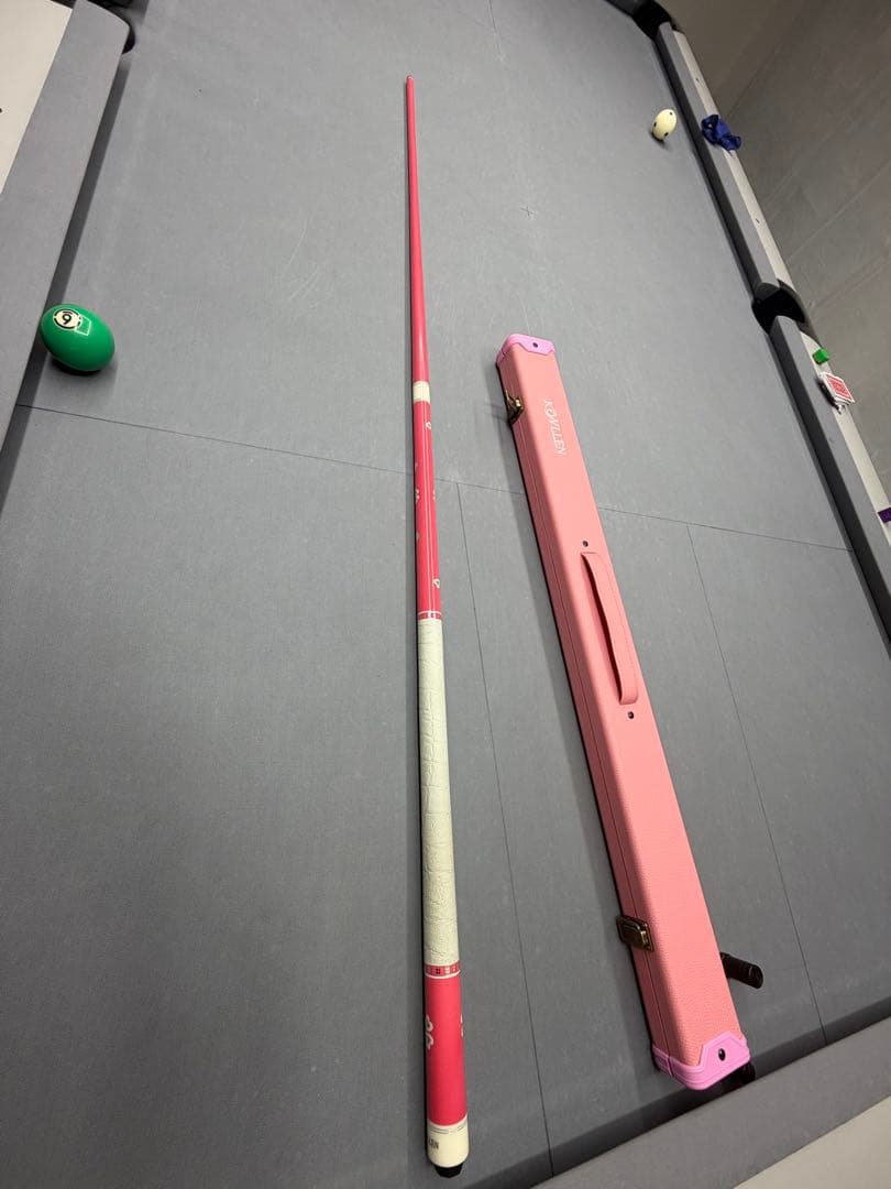 ピンクビリヤードキュー ハート柄 ケース付き