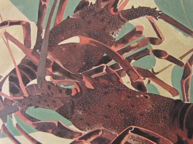 奥村土牛、〈海老〉、希少な豪華限定版・大判額装用画集より、状態良好、新品額装付