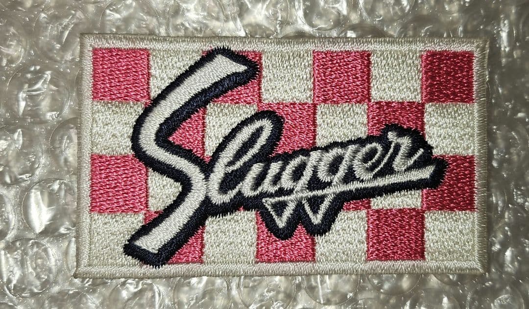 久保田スラッガー グローブラベル ピンク×チェック 未使用ラベル