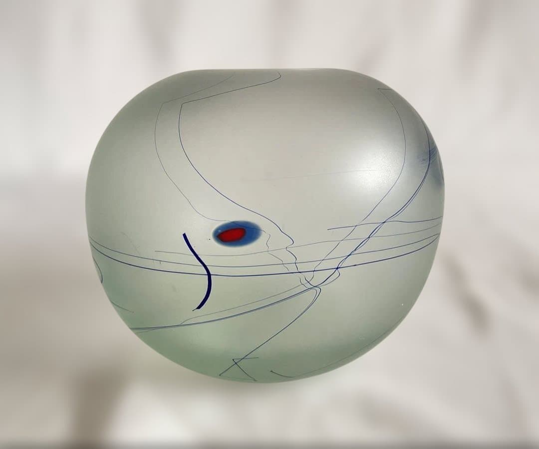 米原 眞司「ラインドローイング」②1990年代球体ガラス花瓶