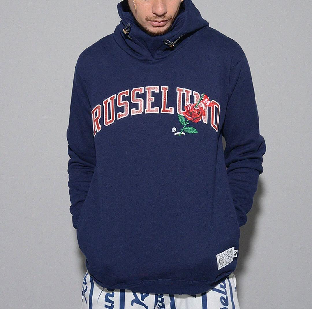 ラッセルノ ゴルフ フラグローズ ロゴ マスク P.O フーディー ネイビー 6