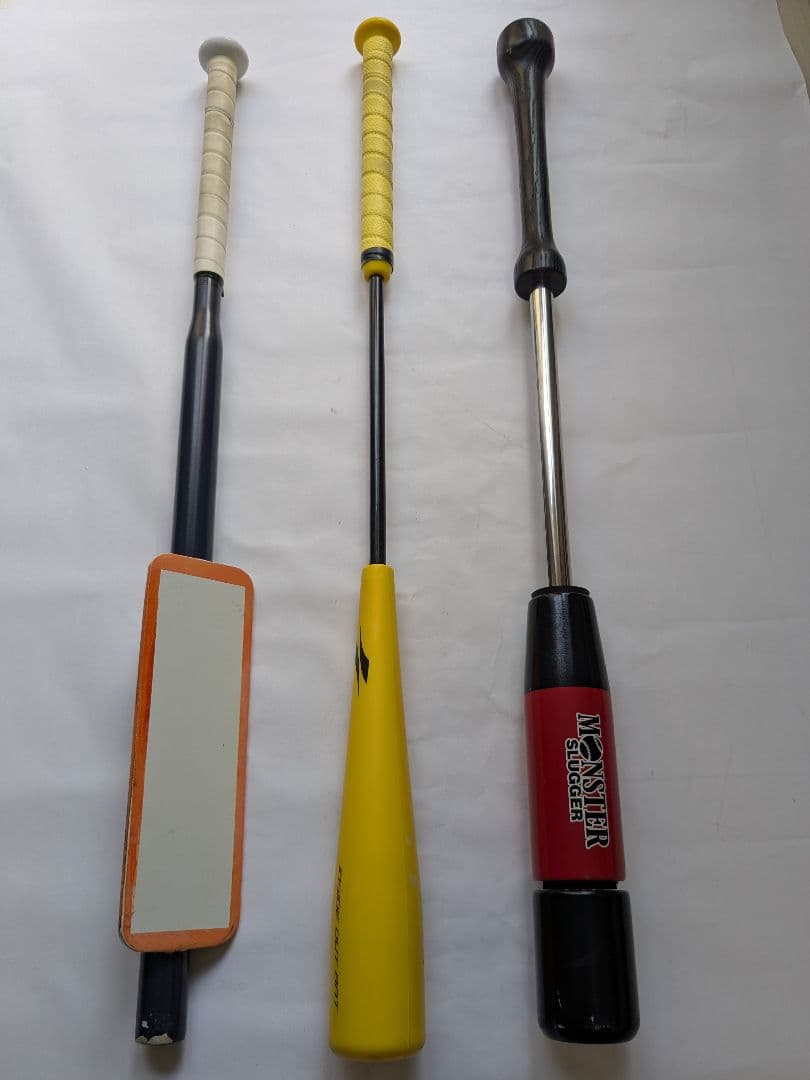 トレーニングバット4本 コンタクト・Mスラッガー・インサイドアウト・板バット