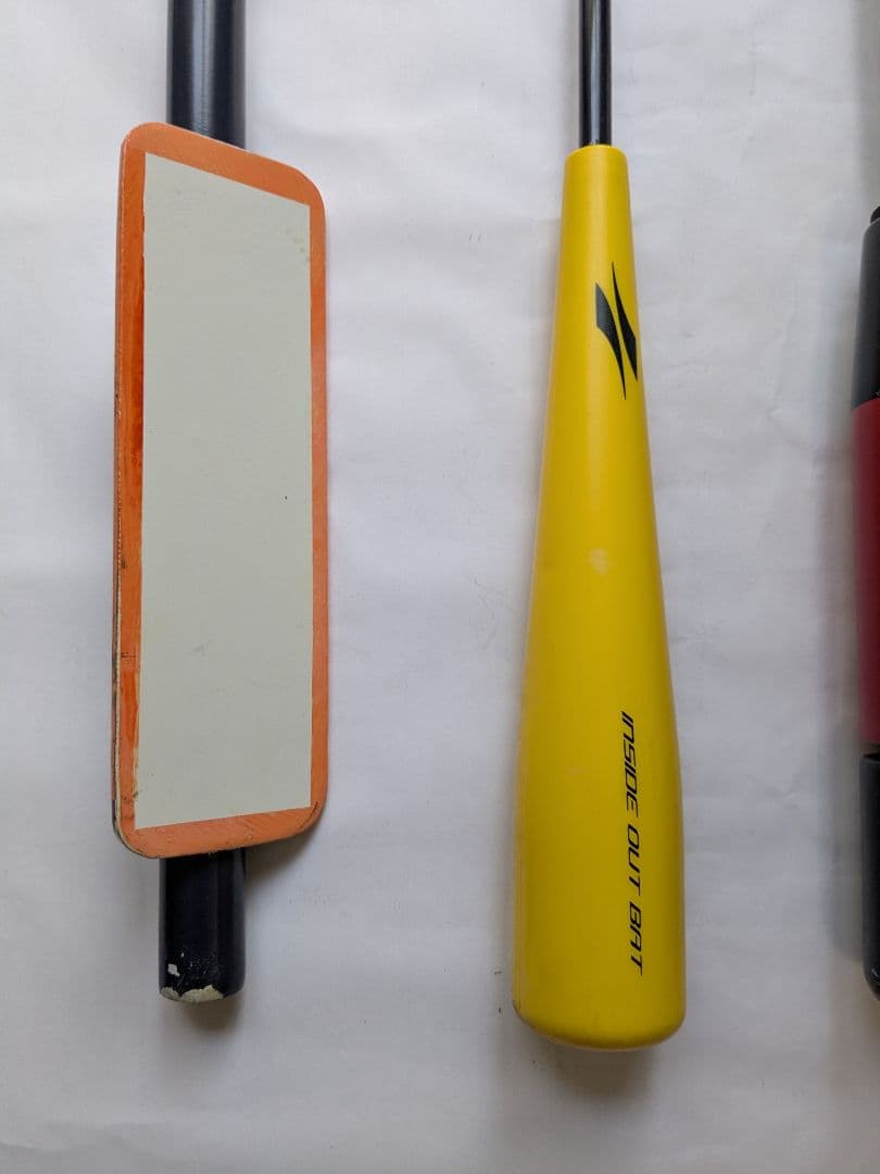 トレーニングバット4本 コンタクト・Mスラッガー・インサイドアウト・板バット