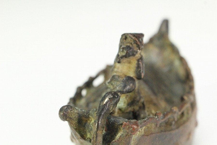 中国美術 古銅 唐物 舟人物 水滴 文房四宝 旧家蔵出