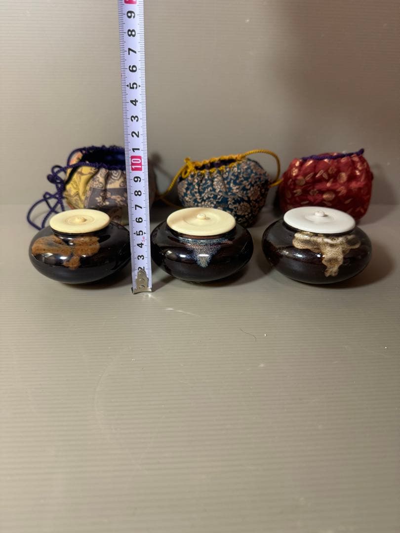 2760 茶道具　茶入　3客　仕服付