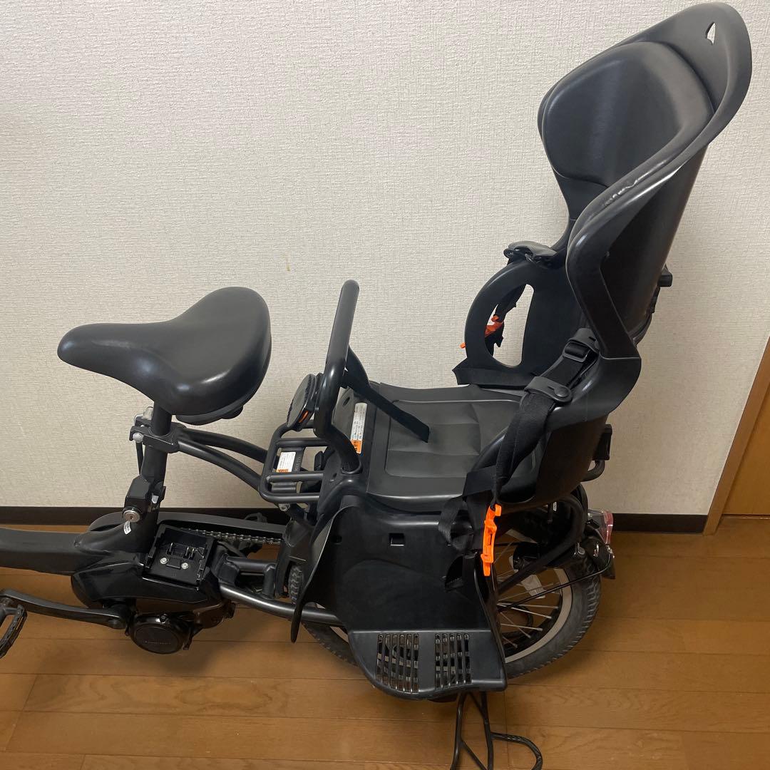 【all mom】ヤマハ 電動自転車 黒 キッズシート付き 子供乗せ