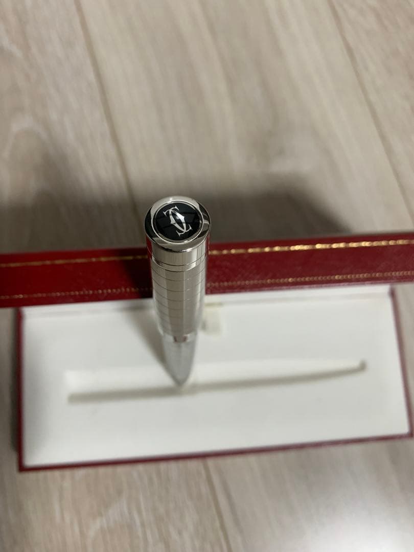 Cartier ボールペン シルバー 格子模様