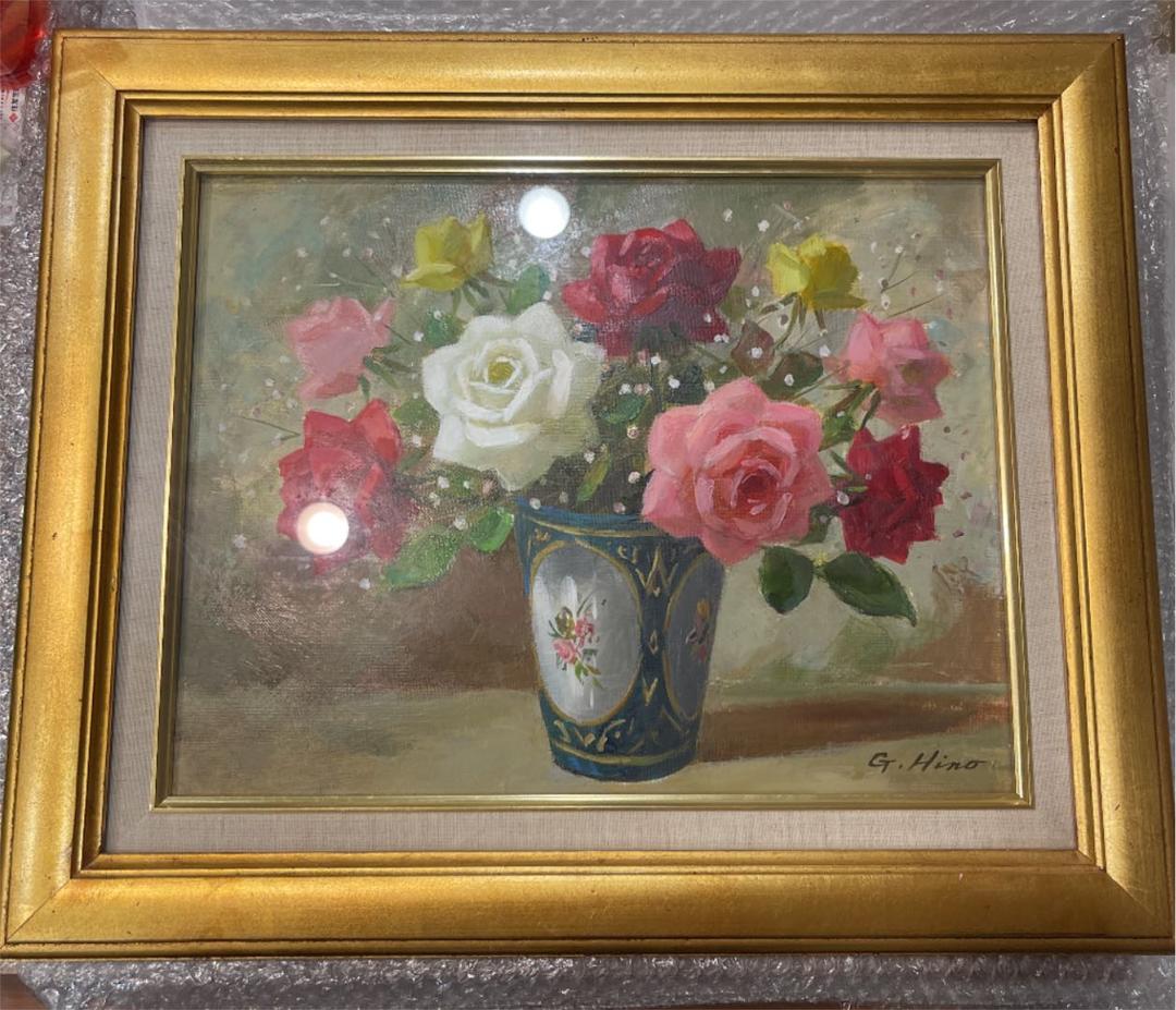 sakura☆です。 日野　皖 『薔薇』 油絵・油彩画　Ｆ６(６号)