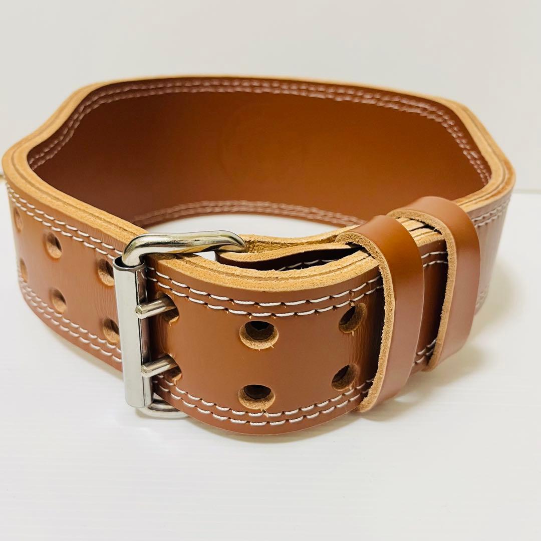 新品同様 GOLD'S GYM プロレザー ベルト ブラウン S ゴールドジム