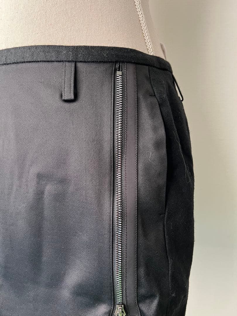 ランバンスポールブラック異素材ハイブリットスカート蓄熱保温裏地付き