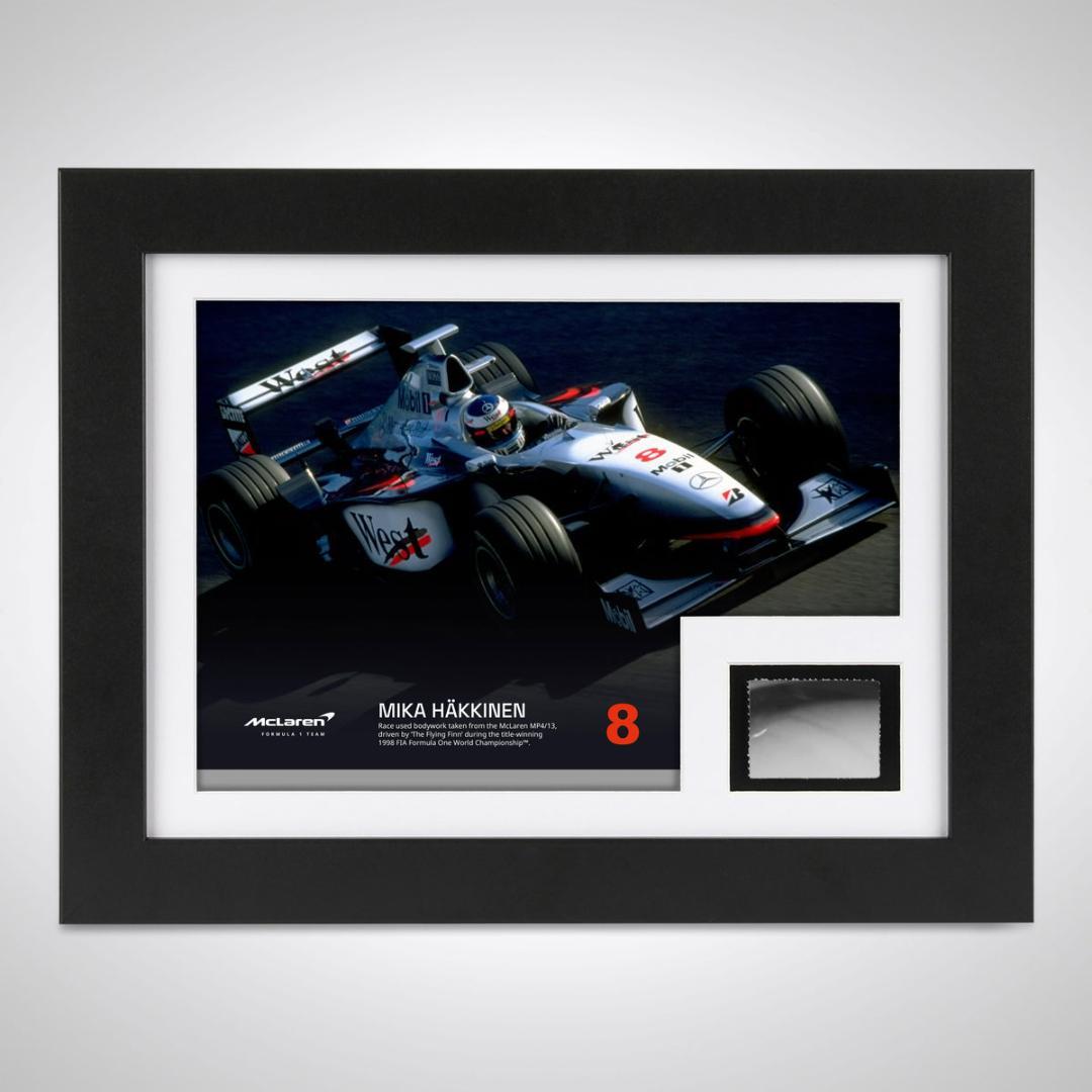 ハッキネン マクラーレンメルセデス MP4/13 実車カウルパーツ額装品