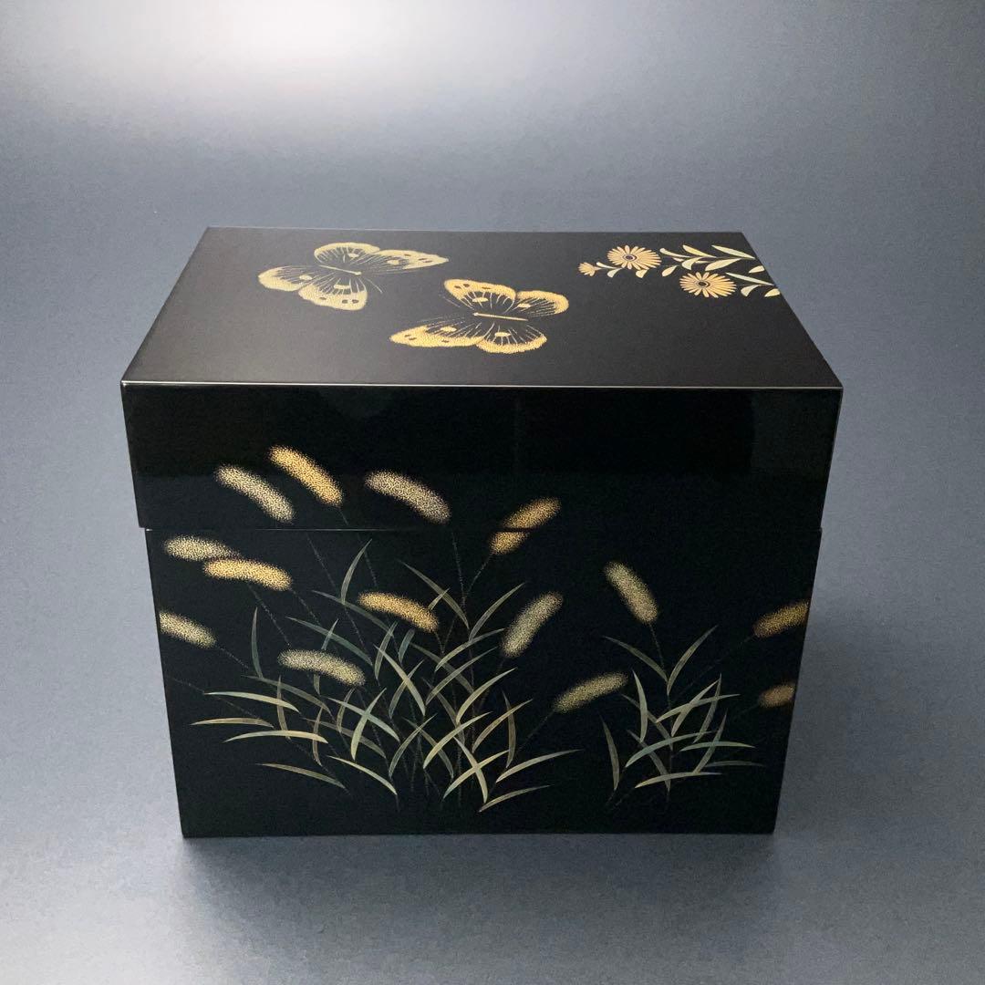 輪島塗　野々花沈金　宝石箱　共箱　三谷吾一　R1324