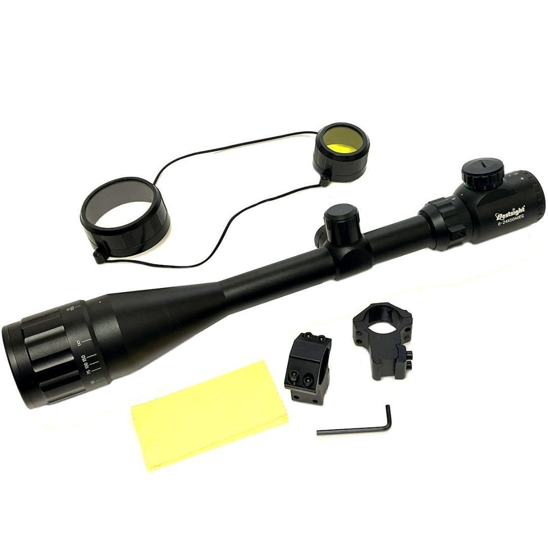 Bestsight製 実銃用スコープ 24倍 6-24x50リング 11mm付属